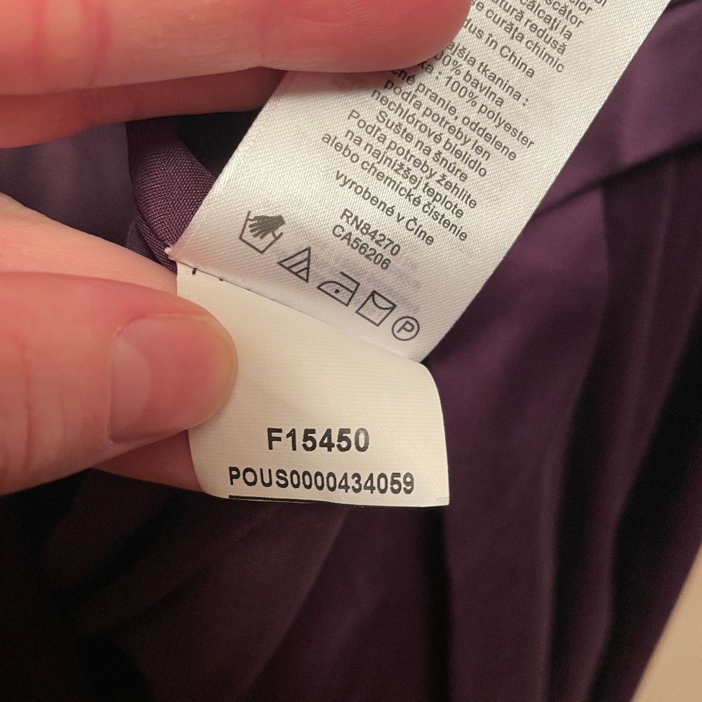 David's Bridal Sleeveless V Neck Cotton Sateen Dress - Plum - size 6 - Picture 6 of 6